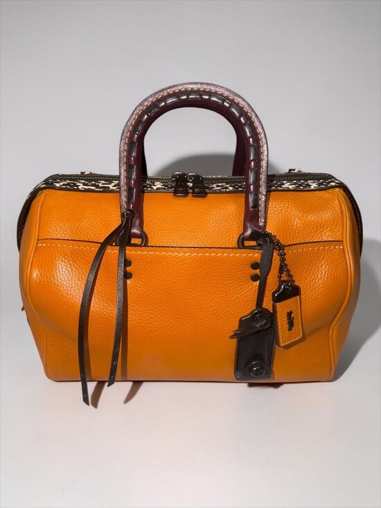 Coach Handbags - Coach 1941 Rogue Satchel 58841 Butterscotch Pebble Leather Snake Trim Doctor Bag